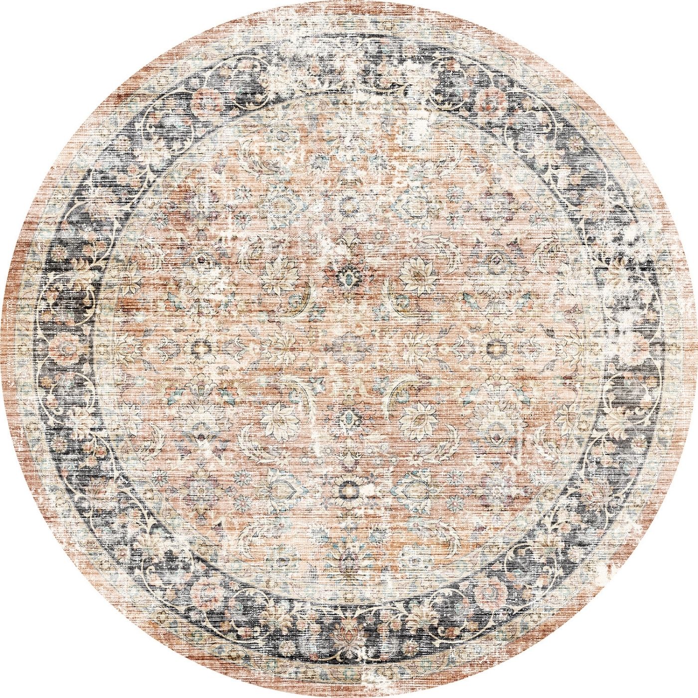 Tapis Makayla – Terracotta Épicé Multi - Les Trouvailles de JustinerugsartiplantoMachine Washable5’ Round