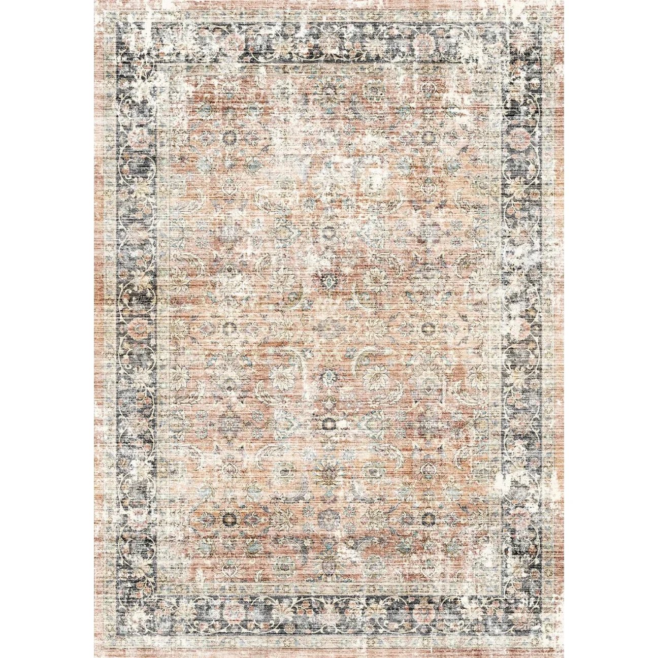 Tapis Makayla – Terracotta Épicé Multi - Les Trouvailles de JustinerugsartiplantoMachine Washable5'x7'