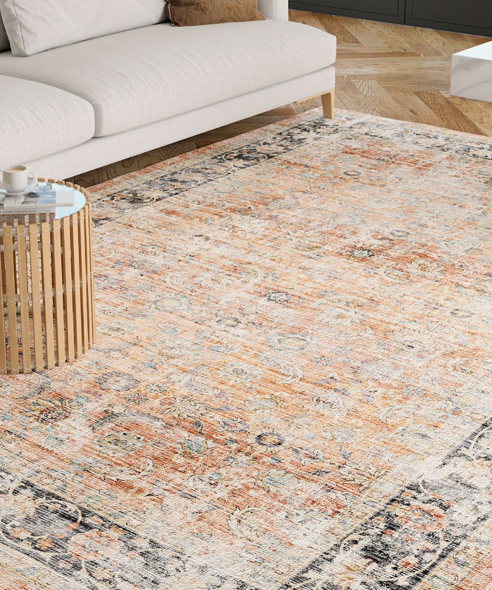 Tapis Makayla – Terracotta Épicé Multi - Les Trouvailles de JustinerugsartiplantoMachine Washable8'x10'