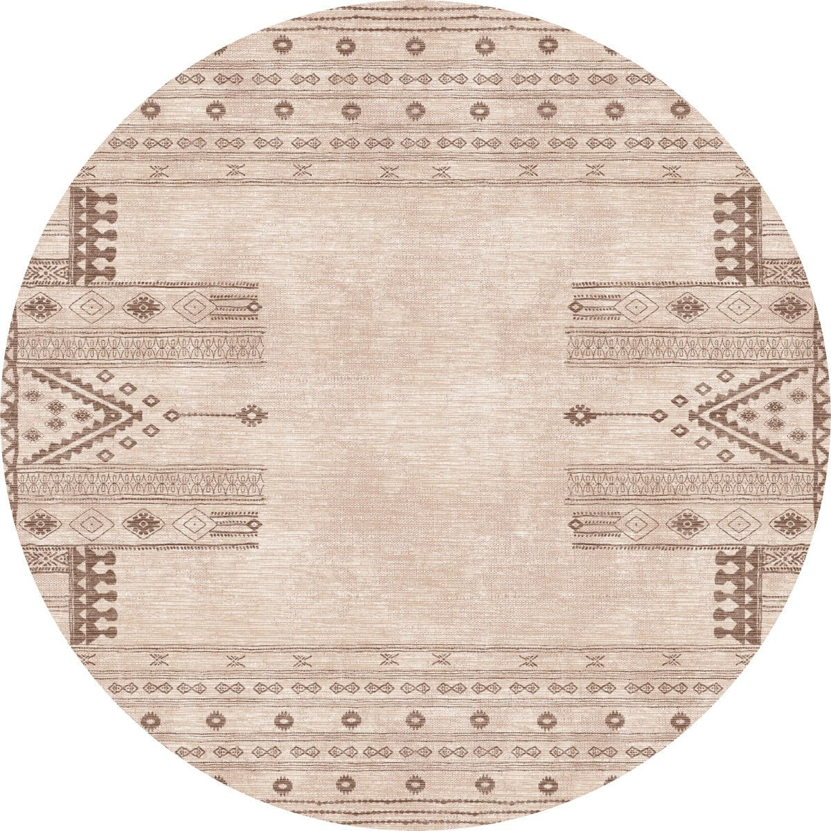 Tapis Mazela beige naturel & brun | Inspiration persane minimaliste - Les Trouvailles de JustinerugsartiplantoMachine Washable5’ Round