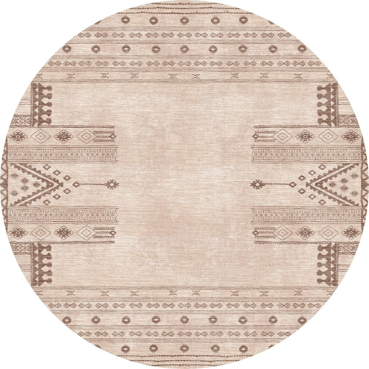 Tapis Mazela beige naturel & brun | Inspiration persane minimaliste - Les Trouvailles de JustinerugsartiplantoMachine Washable8' Round