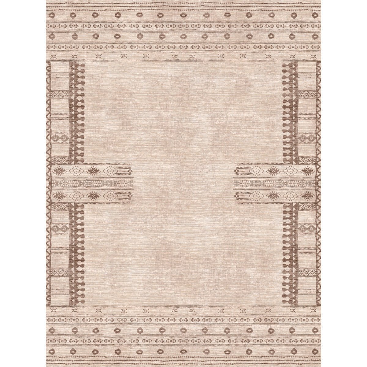 Tapis Mazela beige naturel & brun | Inspiration persane minimaliste - Les Trouvailles de JustinerugsartiplantoMachine Washable9’x12’