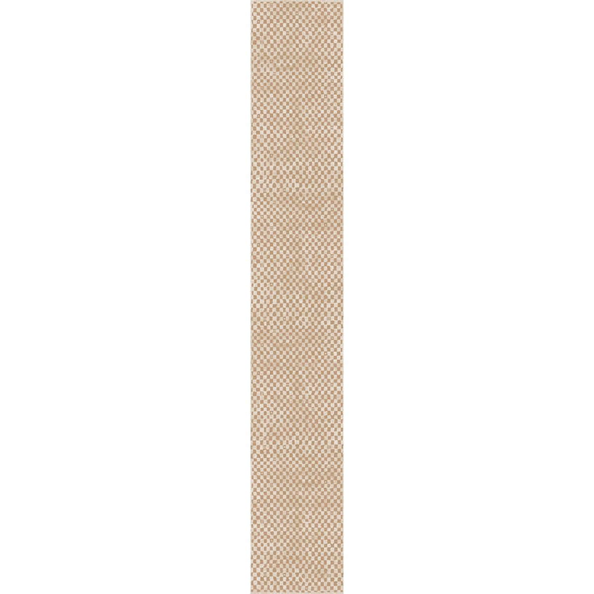 Tapis Metro à carreaux beige naturel & corail | Inspiration marocaine minimaliste - Les Trouvailles de JustinerugsartiplantoMachine Washable2.5’x16’