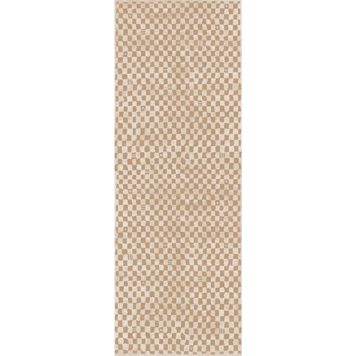 Tapis Metro à carreaux beige naturel & corail | Inspiration marocaine minimaliste - Les Trouvailles de JustinerugsartiplantoMachine Washable2.5'x7'