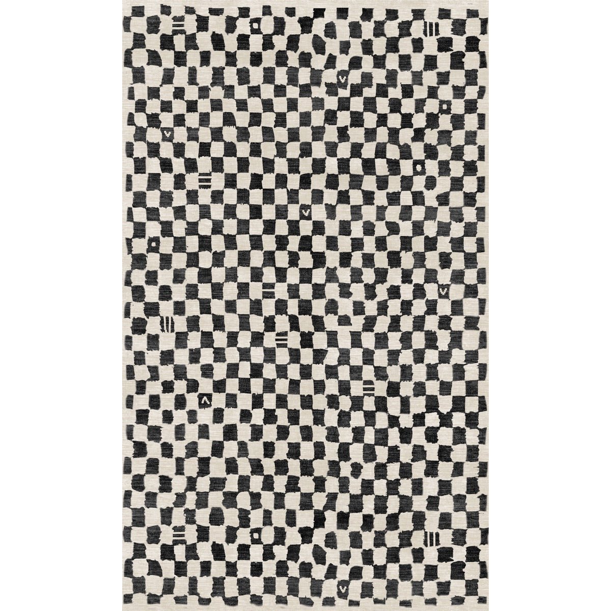 Tapis Metro – Carreaux Noir & Blanc - Les Trouvailles de JustinerugsartiplantoMachine Washable3’x5’