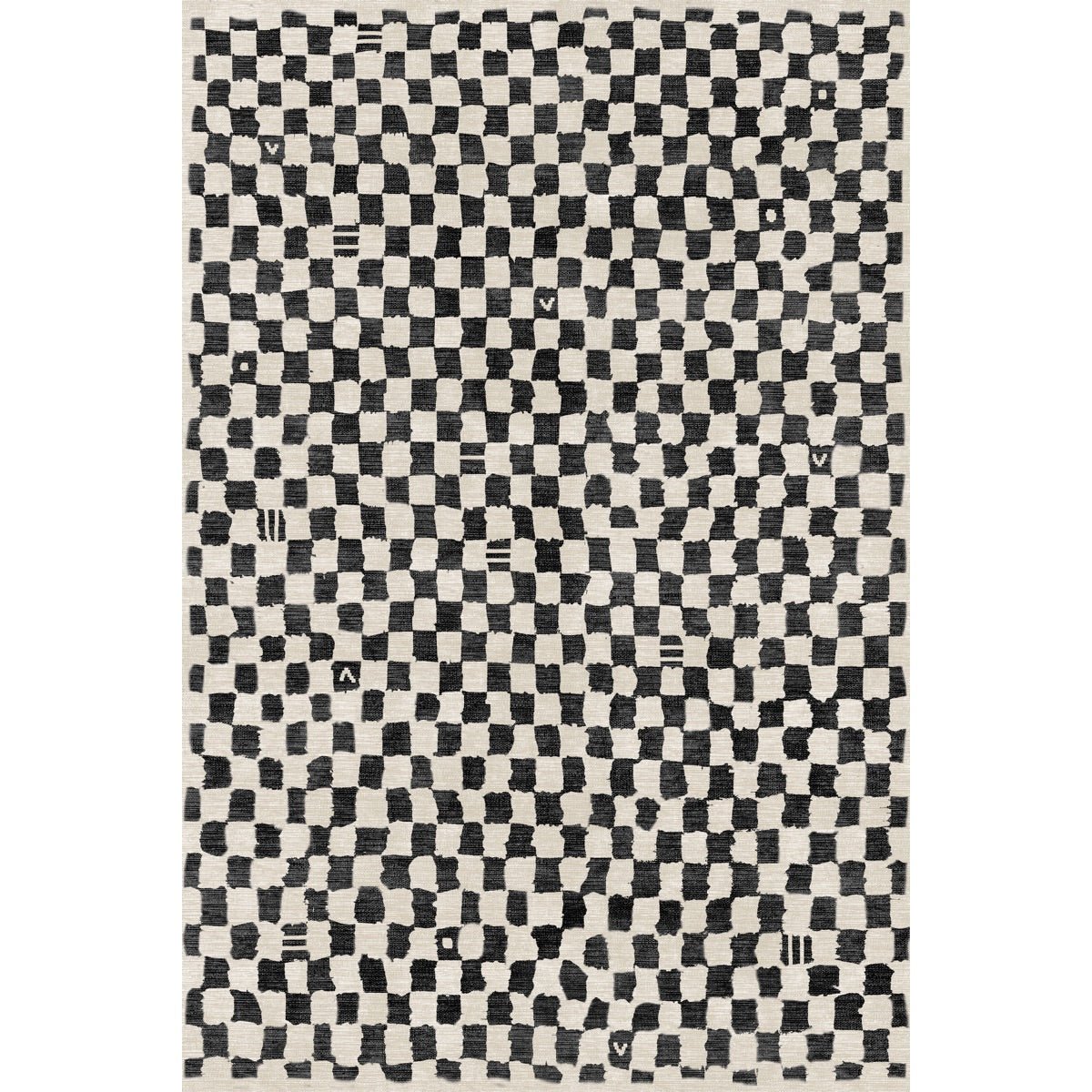 Tapis Metro – Carreaux Noir & Blanc - Les Trouvailles de JustinerugsartiplantoMachine Washable6'x9'