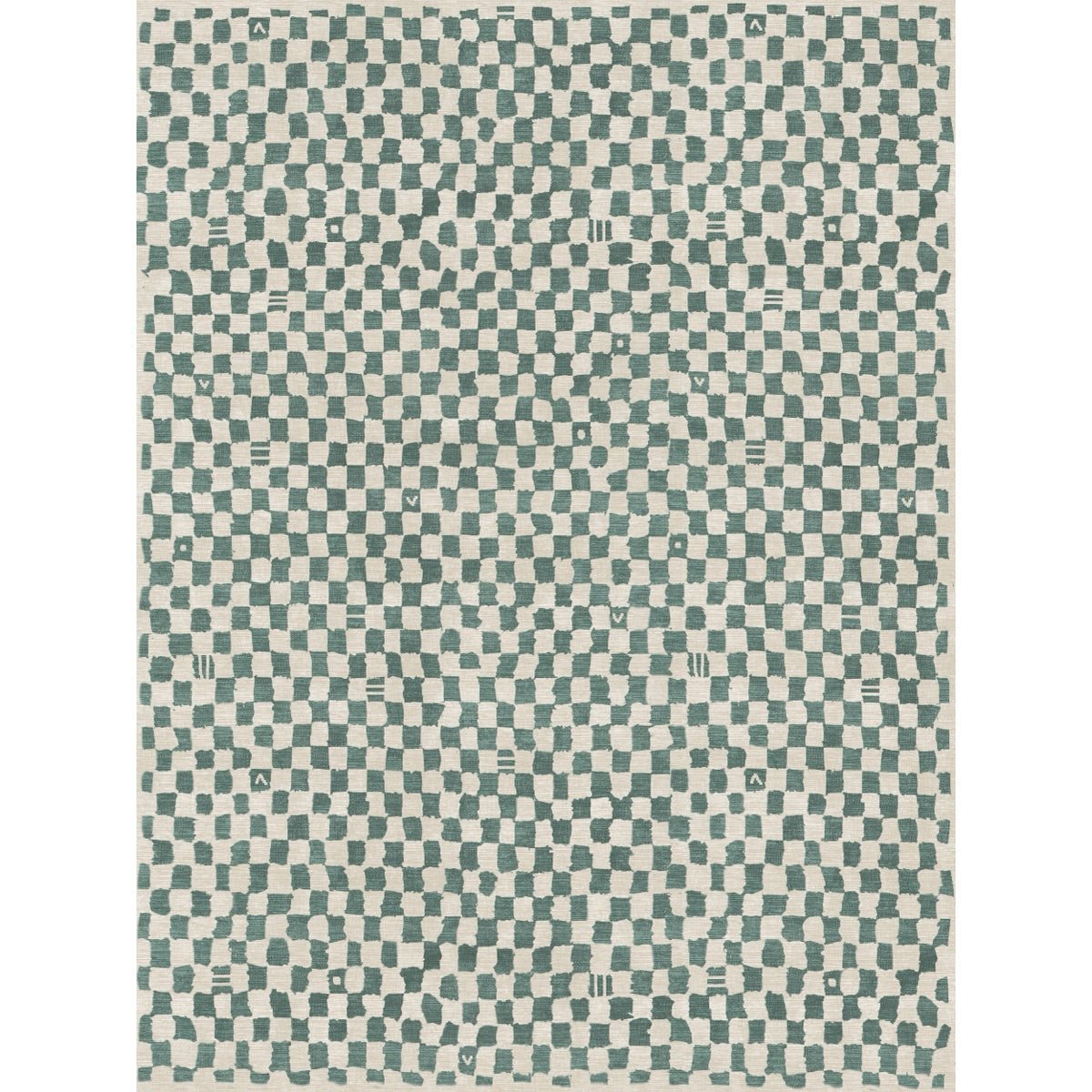 Tapis Metro Vert Ardoise & Blanc | Motif Marocain à Carreaux - Les Trouvailles de JustinerugsartiplantoMachine Washable9’x12’
