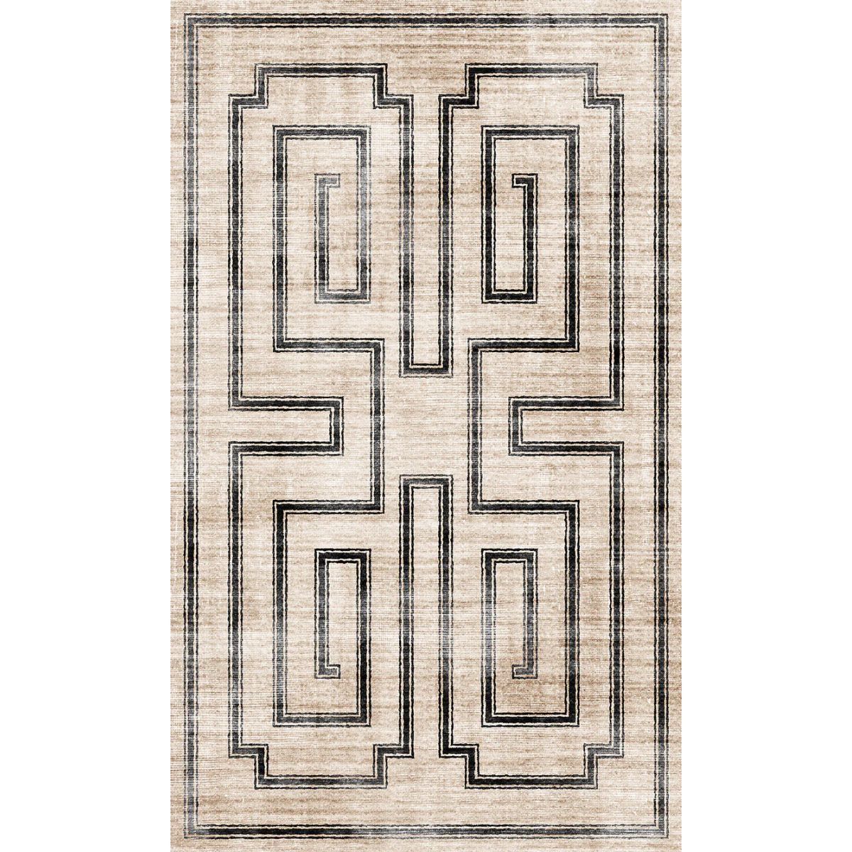 Tapis Noa – Naturel Noir - Les Trouvailles de JustinerugsartiplantoMachine Washable3’x5’
