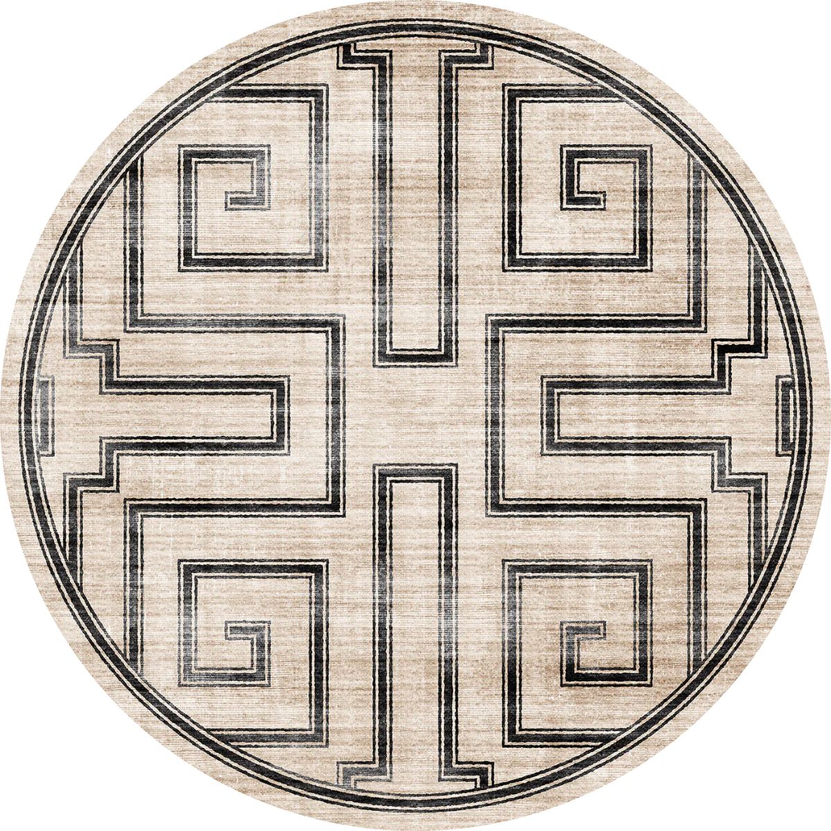 Tapis Noa – Naturel Noir - Les Trouvailles de JustinerugsartiplantoMachine Washable5’ Round