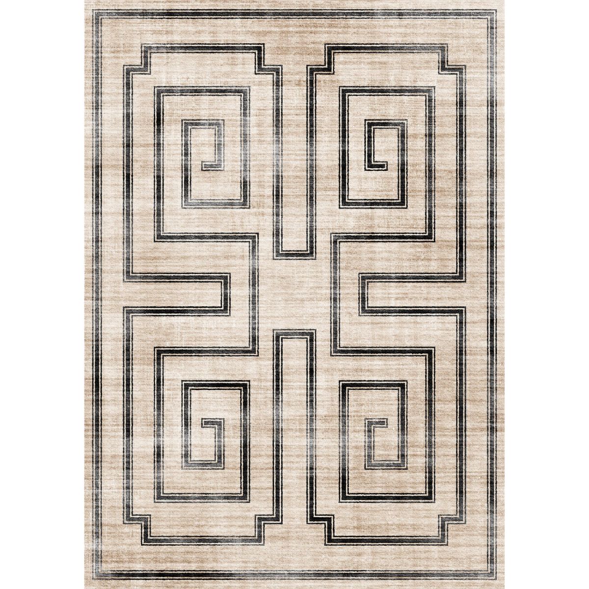 Tapis Noa – Naturel Noir - Les Trouvailles de JustinerugsartiplantoMachine Washable5'x7'