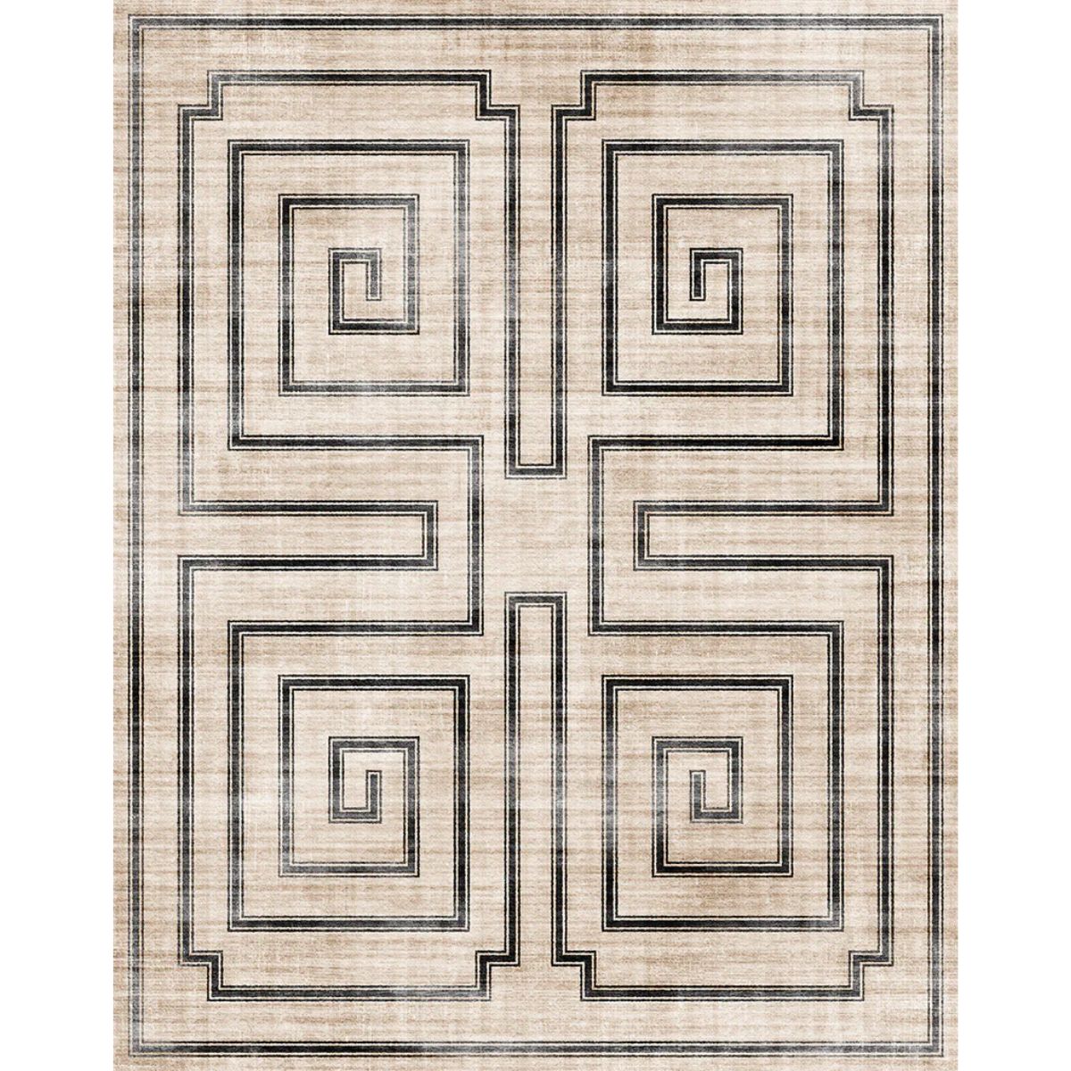 Tapis Noa – Naturel Noir - Les Trouvailles de JustinerugsartiplantoMachine Washable6'x9'
