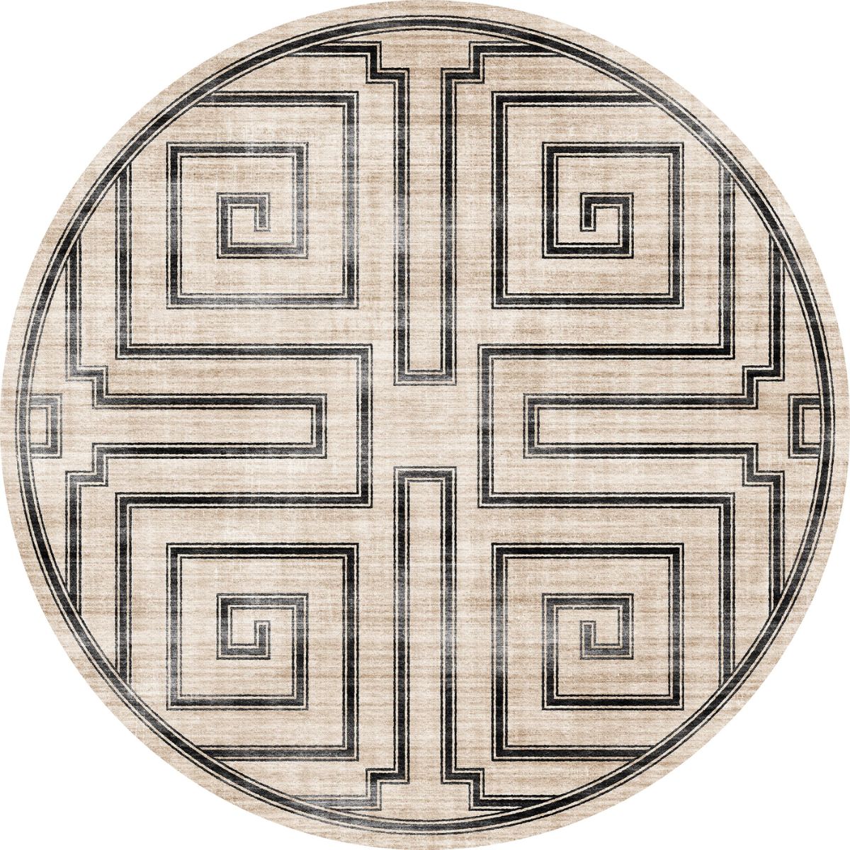 Tapis Noa – Naturel Noir - Les Trouvailles de JustinerugsartiplantoMachine Washable8' Round