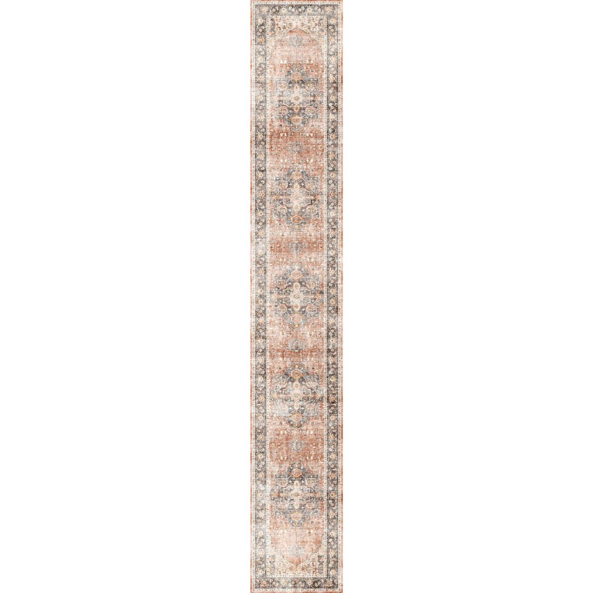 Tapis Riverra – Terracotta Noir - Les Trouvailles de JustinerugsartiplantoMachine Washable2.5’x16’