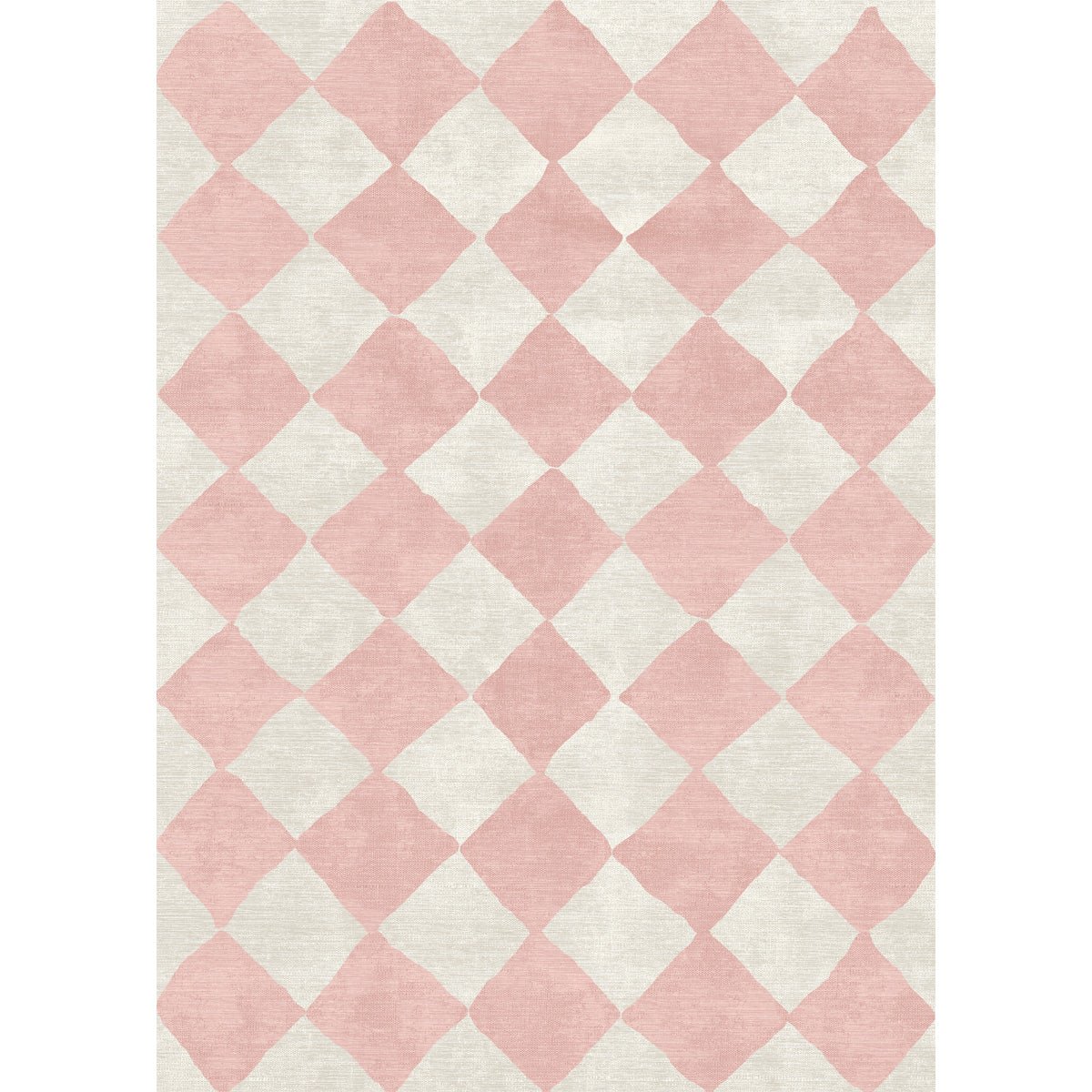Tapis Trestres à Carreaux Malibu | Rose & Ivoire | Style Marocain Minimaliste - Les Trouvailles de JustinerugsartiplantoMachine Washable5'x7'