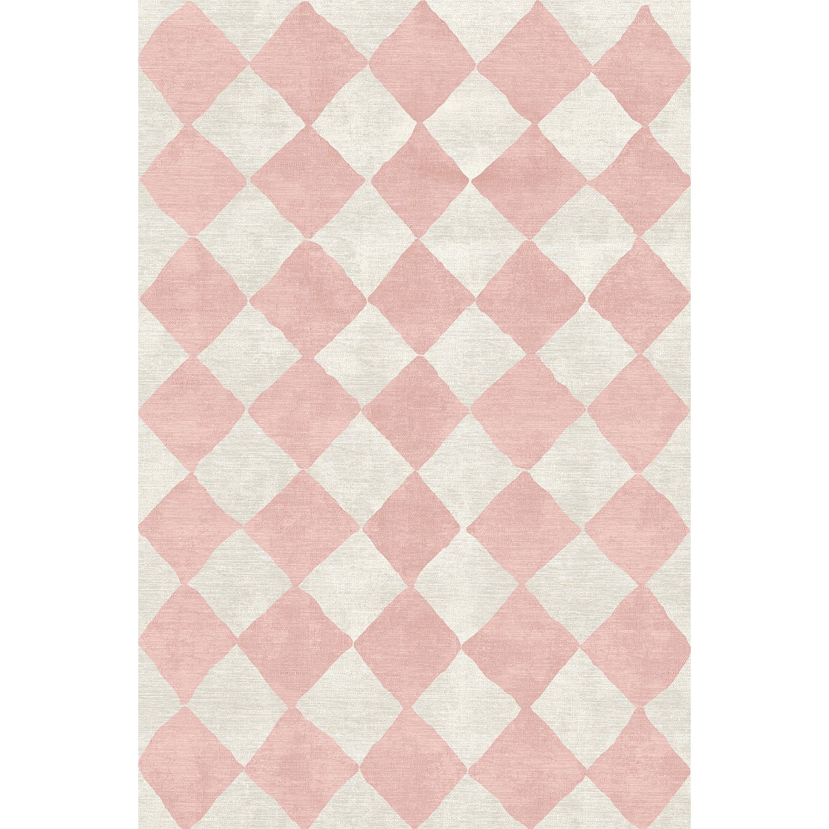 Tapis Trestres à Carreaux Malibu | Rose & Ivoire | Style Marocain Minimaliste - Les Trouvailles de JustinerugsartiplantoMachine Washable6'x9'