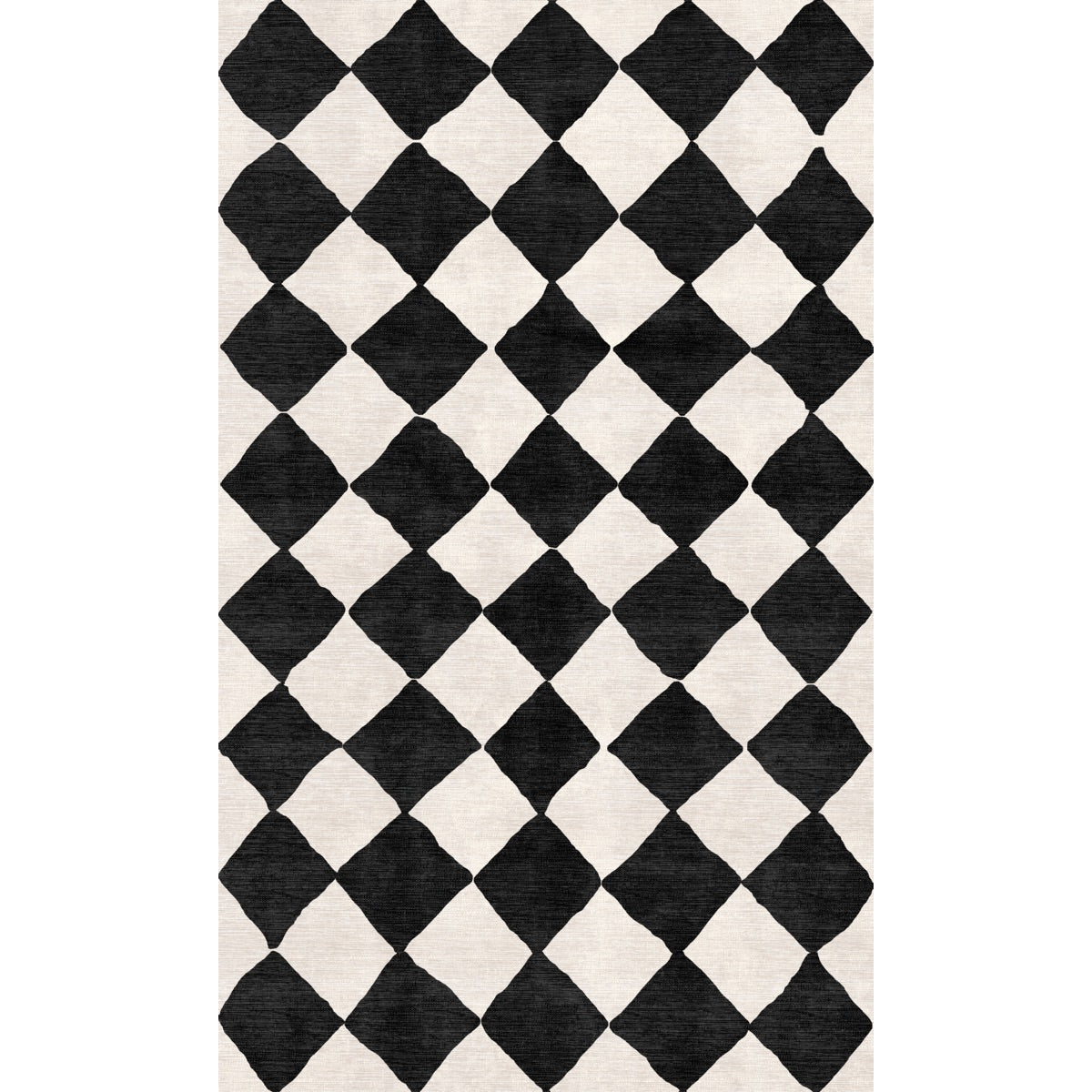 Tapis Trestres Noir & Ivoire | Motif Marocain à Carreaux - Les Trouvailles de JustinerugsartiplantoMachine Washable3’x5’