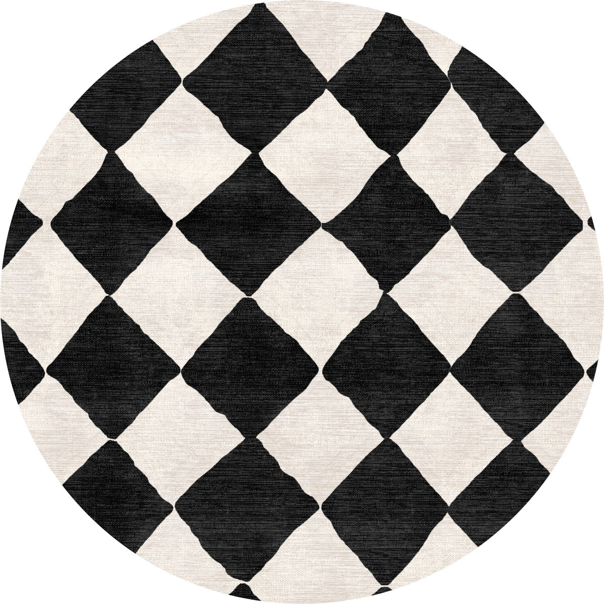 Tapis Trestres Noir & Ivoire | Motif Marocain à Carreaux - Les Trouvailles de JustinerugsartiplantoMachine Washable5’ Round