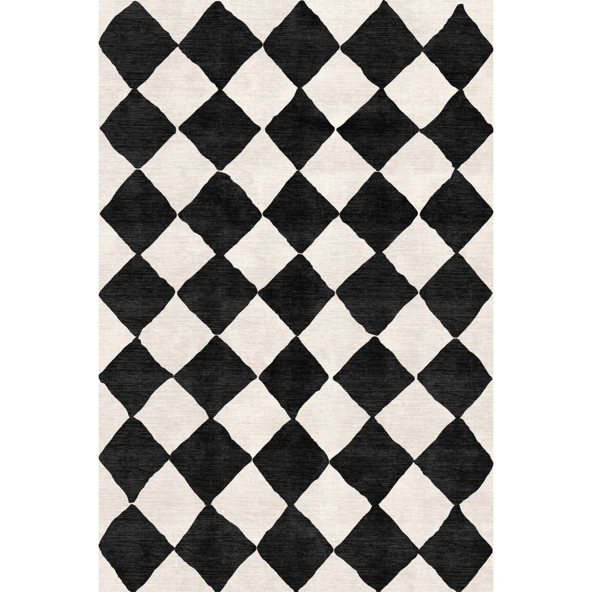 Tapis Trestres Noir & Ivoire | Motif Marocain à Carreaux - Les Trouvailles de JustinerugsartiplantoMachine Washable6'x9'