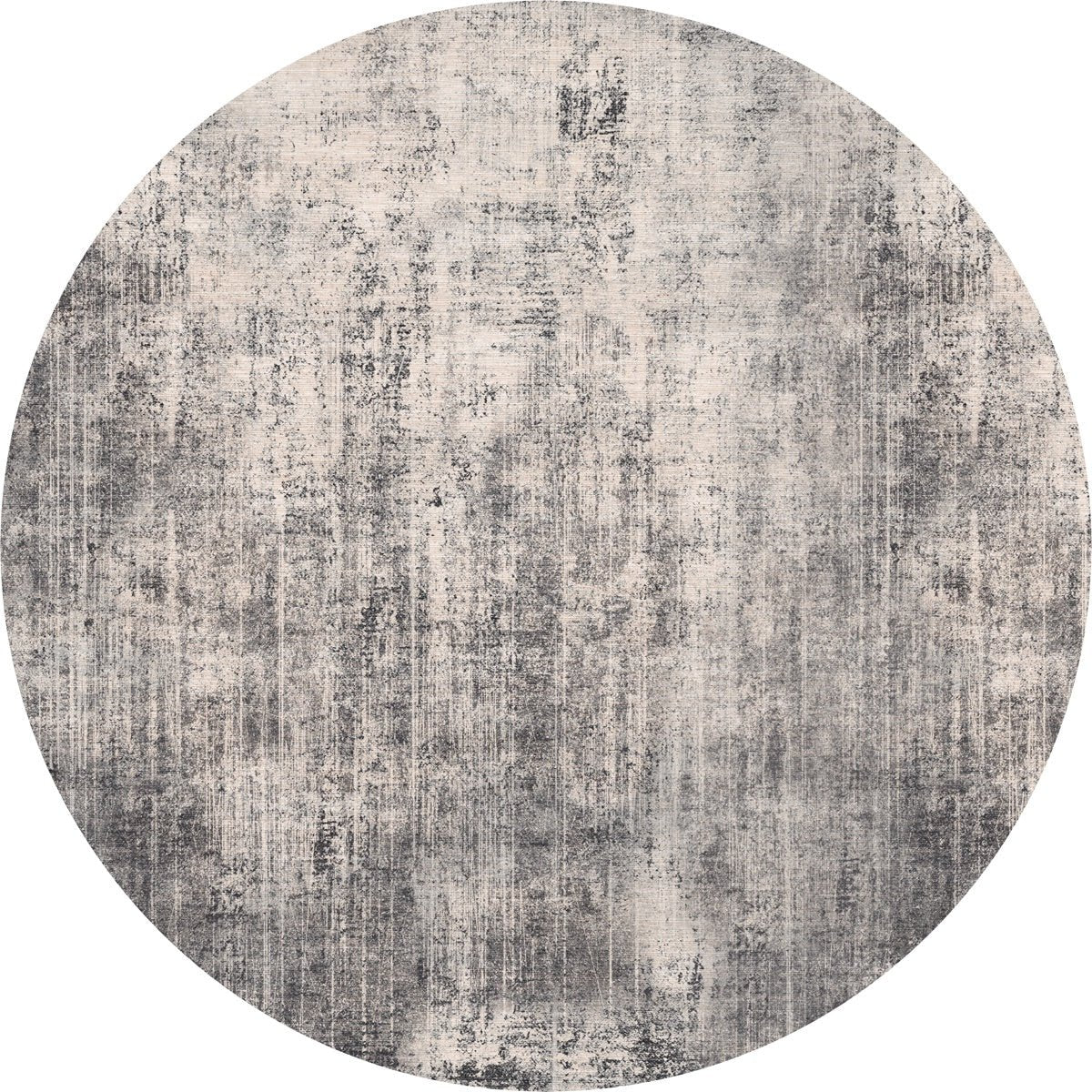 Tapis Willow Gris Foncé & Blanc | Motif Abstrait - Les Trouvailles de JustinerugsartiplantoMachine Washable8' Round