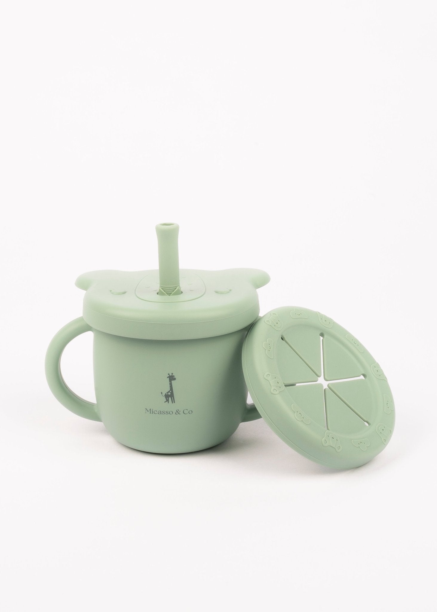 Tasse d'apprentissage 2 en 1 pour collation et liquide - Les Trouvailles de JustineMicassoandcoVert tendre