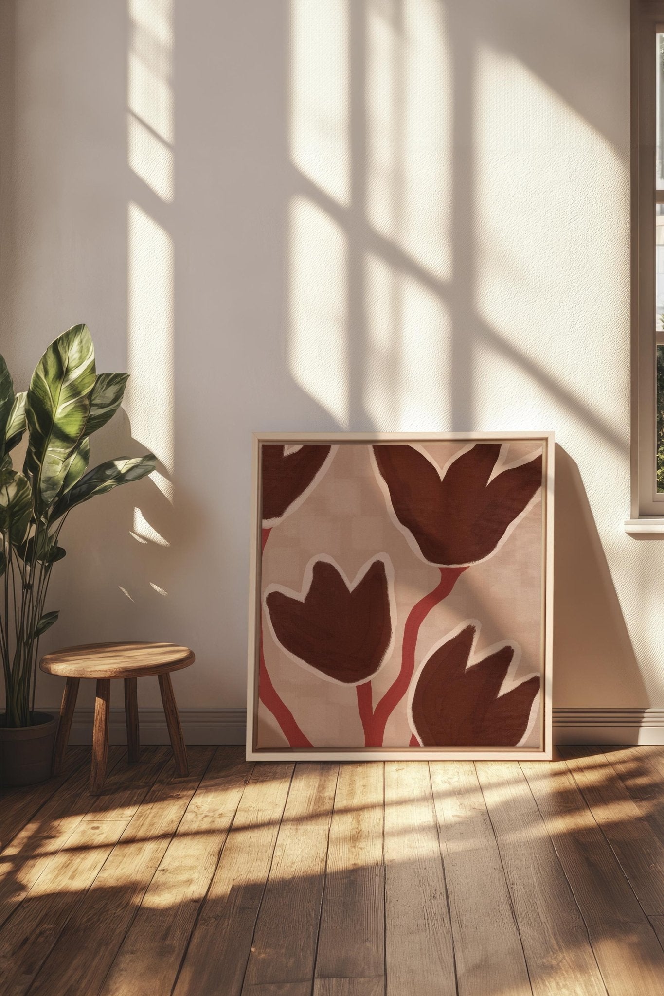 TERRE EN FLEURS, Oeuvre sur toile étirée - Les Trouvailles de JustinecanvasOleka Canvas18x18Bois naturel