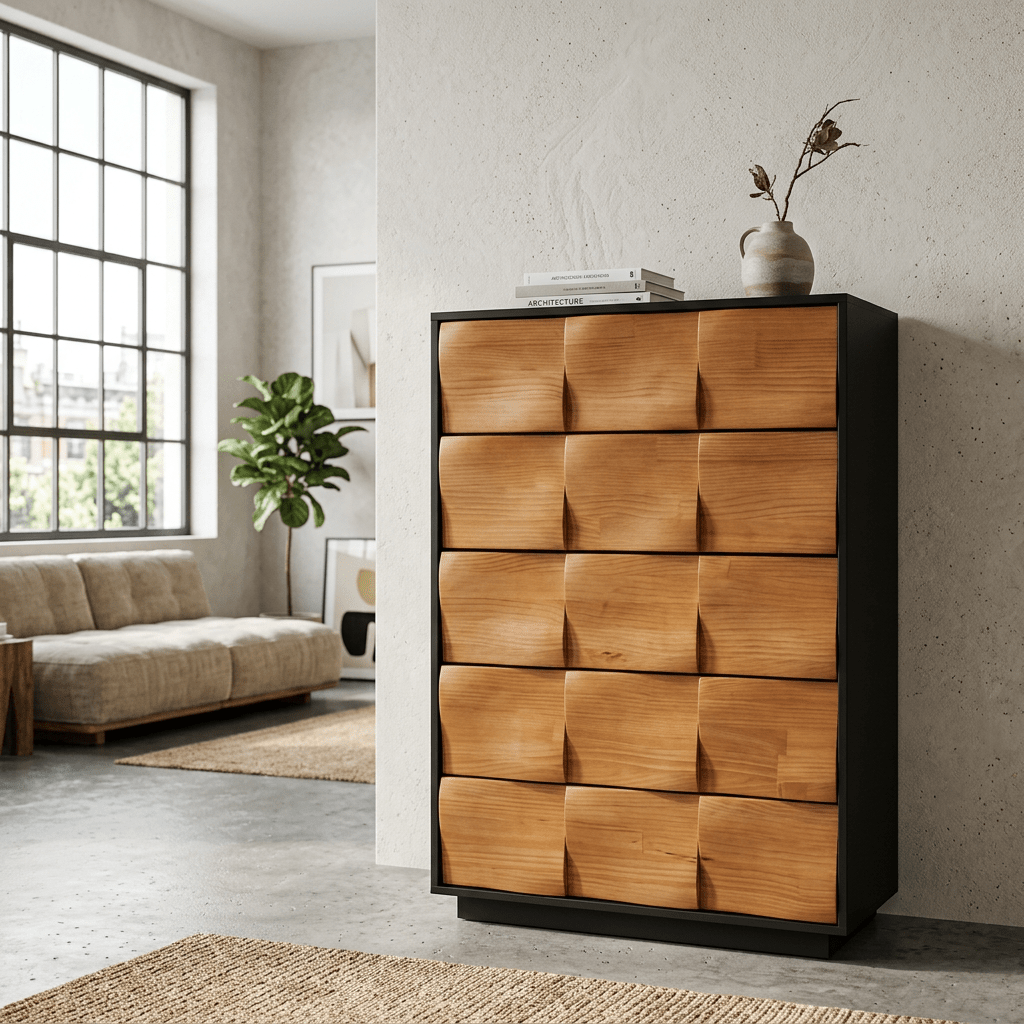 Meuble rangement chambre design mid-century moderne
