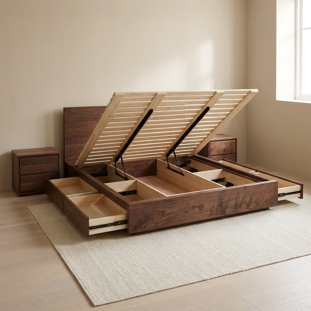 Timberton Storage Bed | Solid wood | Integrated drawers