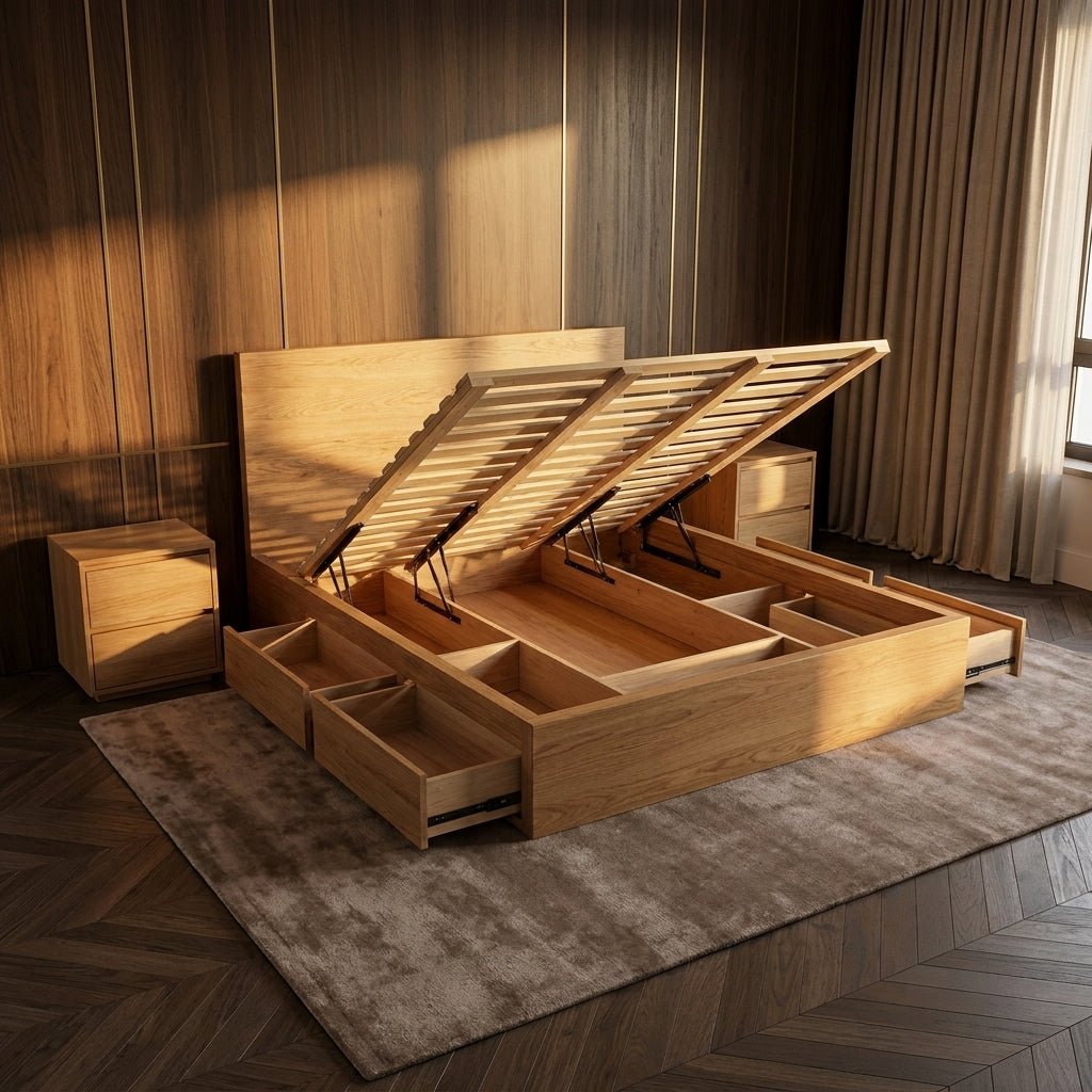 Timberton Storage Bed | Solid wood | Integrated drawers
