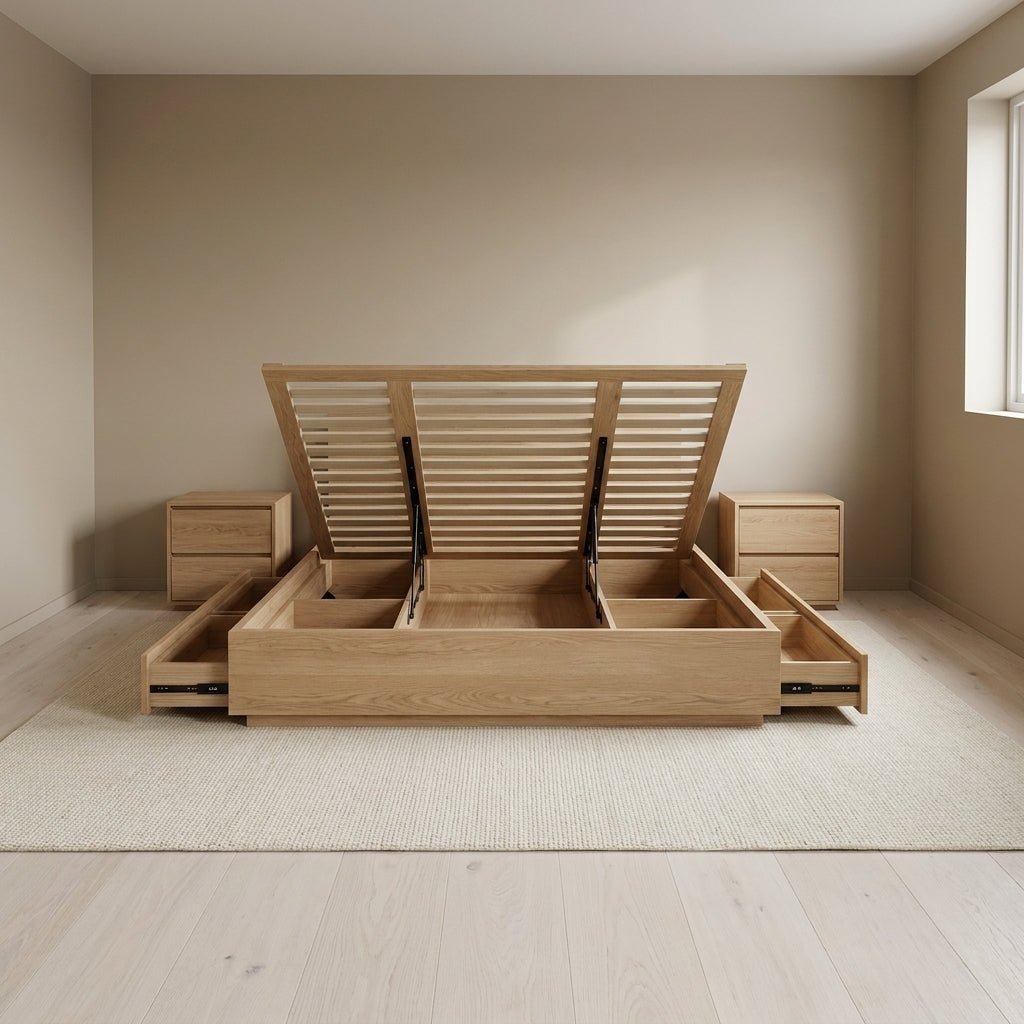 Timberton Storage Bed | Solid wood | Integrated drawers