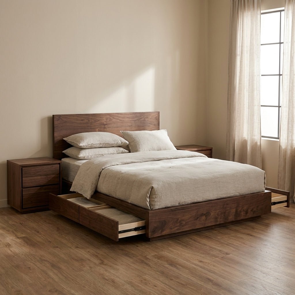 Timberton Storage Bed | Solid wood | Integrated drawers