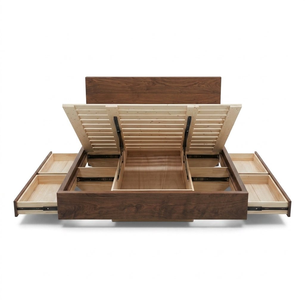 Timberton Storage Bed | Solid wood | Integrated drawers