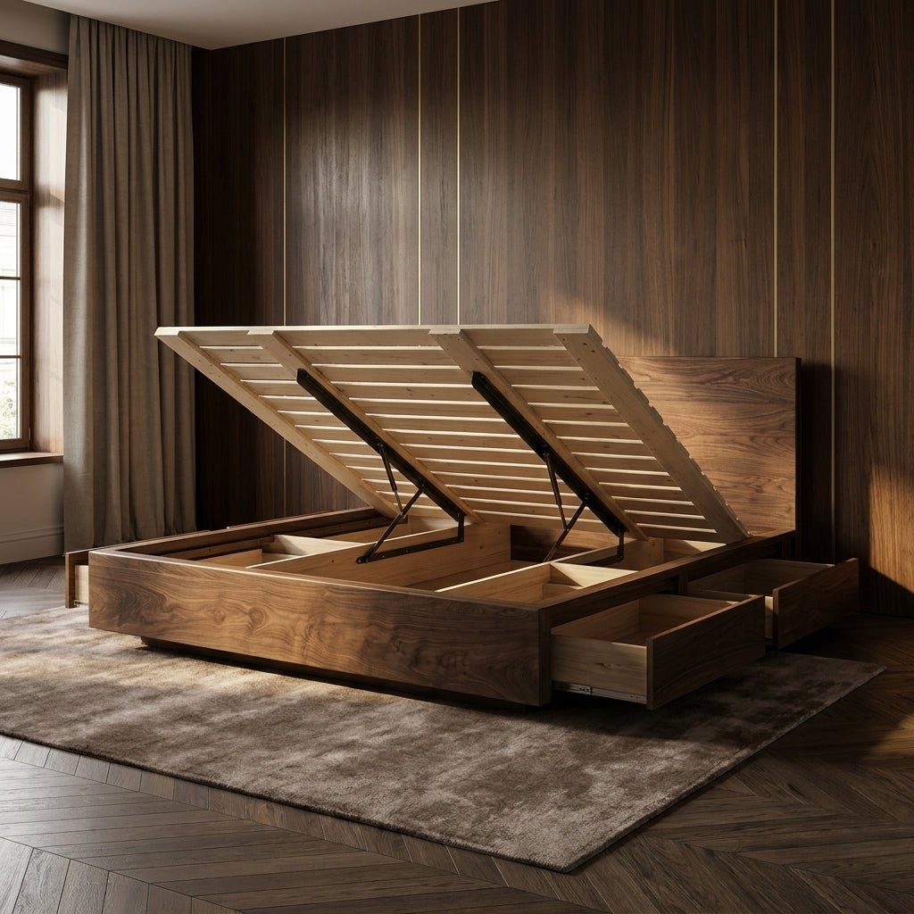 Timberton Storage Bed | Solid wood | Integrated drawers