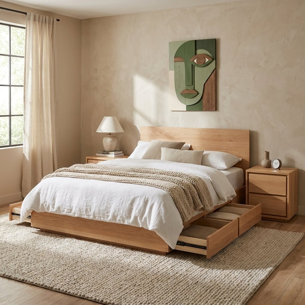 Timberton Storage Bed | Solid wood | Integrated drawers