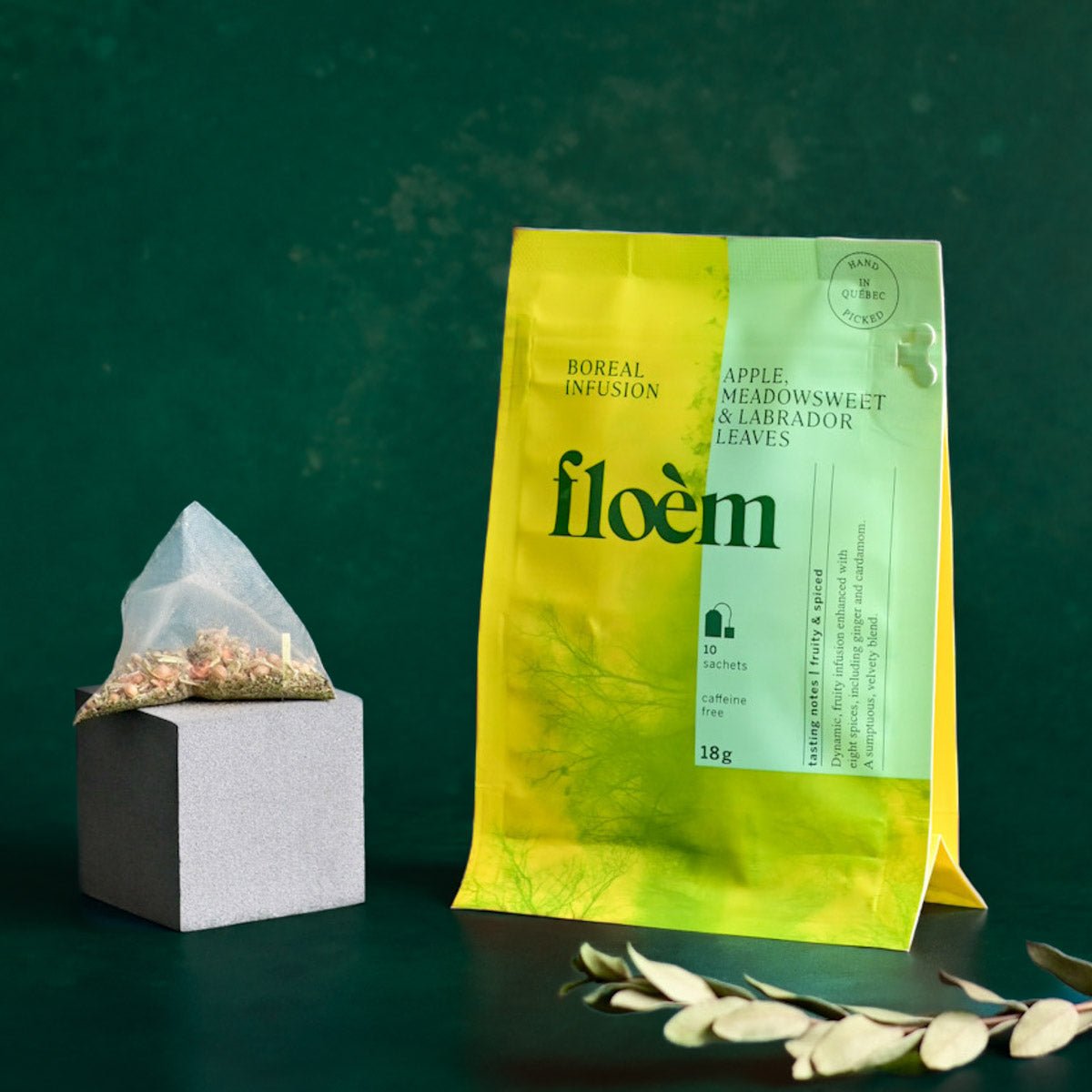Tisane Pomme, Reine des prés et Feuilles du Labrador Floèm