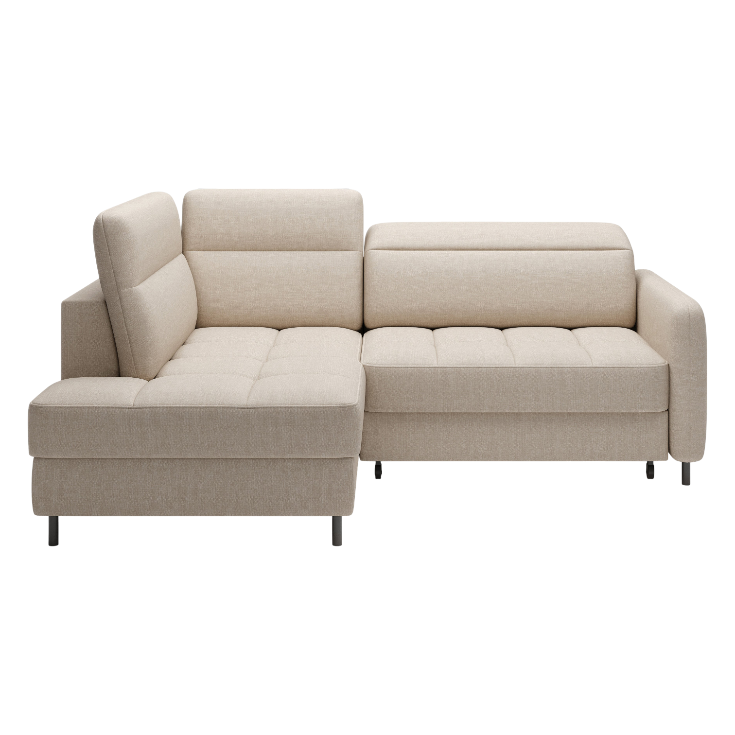 Sectionnel Barea 3 places avec rangement et lit escamotable | Beige