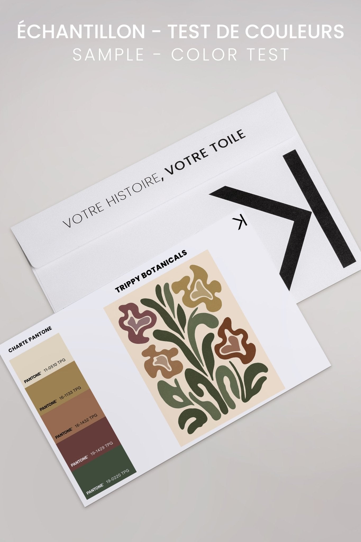 TRIPPY BOTANICALS, Oeuvre sur toile étirée - Les Trouvailles de JustinecanvasOleka CanvasÉchantillon - Test de couleursSans Cadre - Monté Galerie