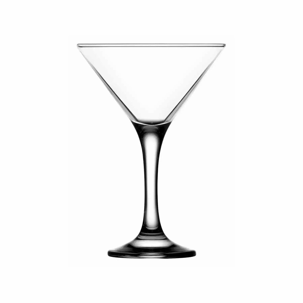 Verre à martini en verre transparent, pied noir, forme conique