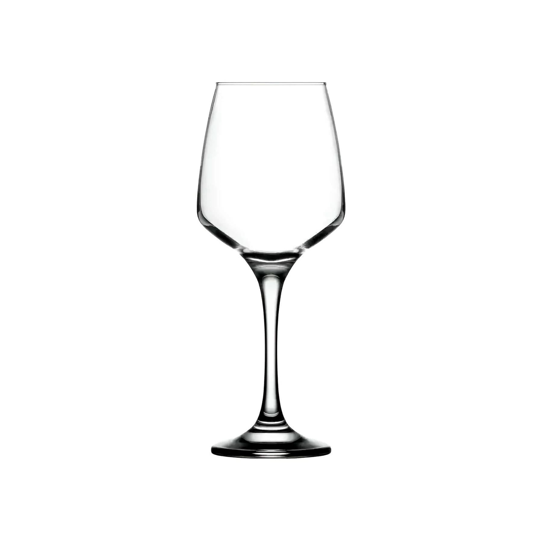 Verre à vin en verre transparent, pied fin, bord évasé