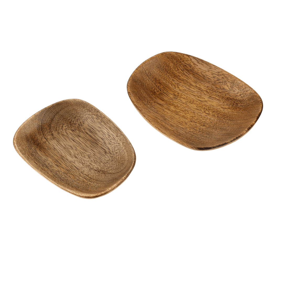 Vide - poche Pebble en Bois de Manguier | Ensemble de 2 - Les Trouvailles de JustineIndaba Home