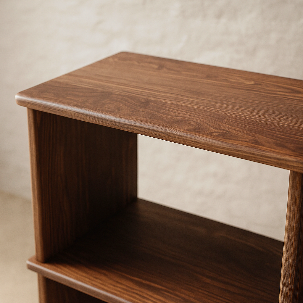 Bibliothèque Cube en Noyer Massif | Fait à la main | Noyer naturel