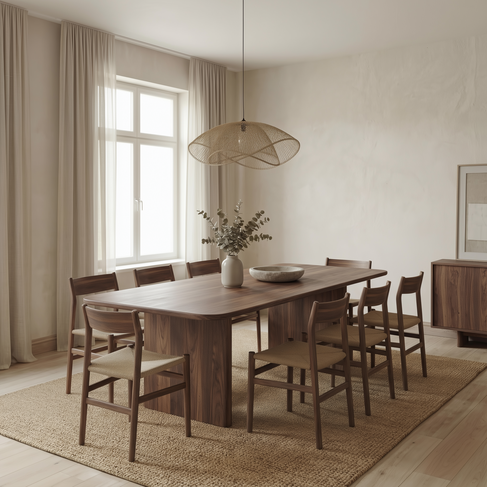 Table à manger 8 places en noyer | Fait à la main | Omba