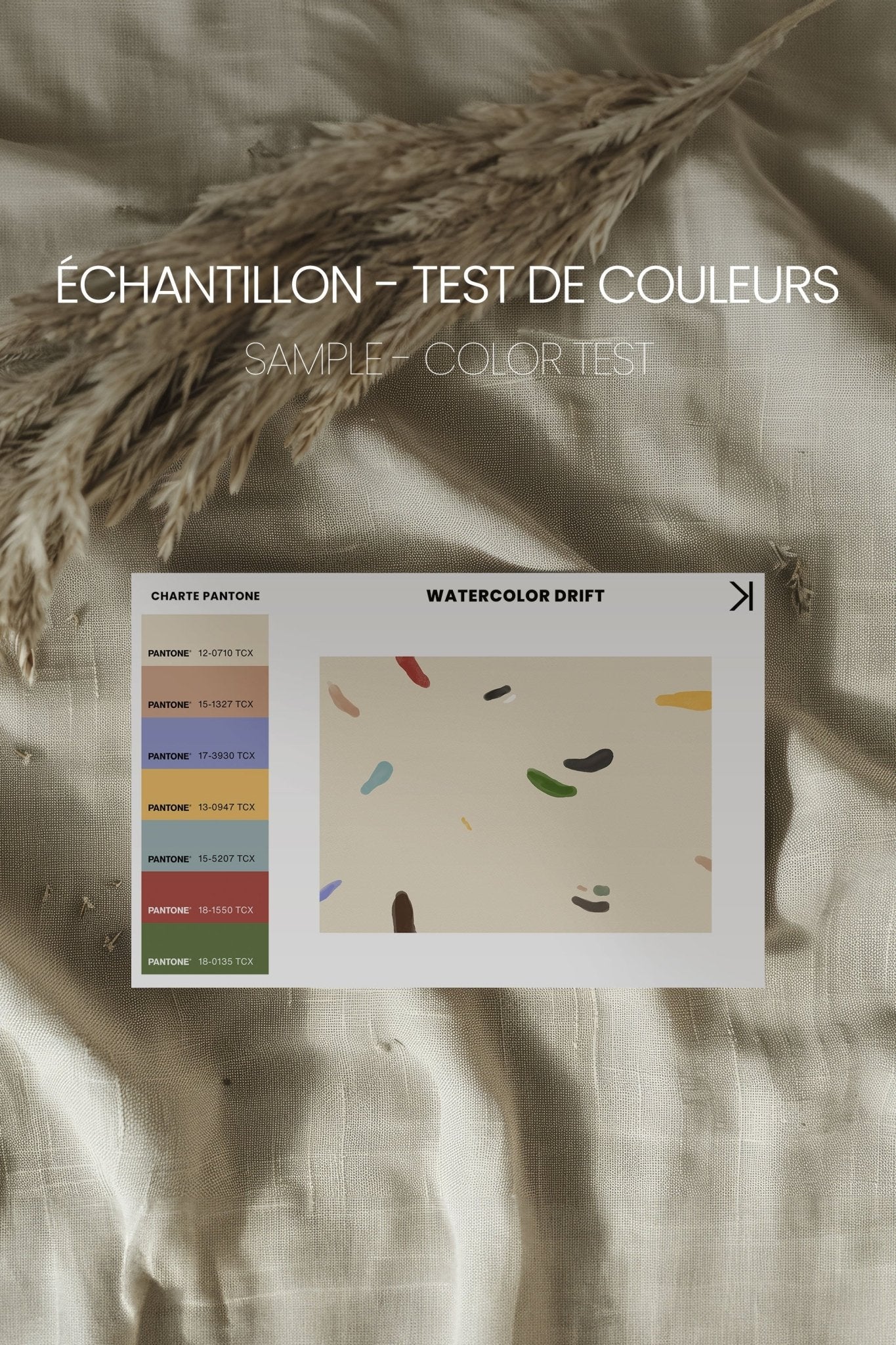 WATERCOLOR DRIFT, Oeuvre sur toile étirée - Les Trouvailles de JustinecanvasOleka CanvasÉchantillon - Test de couleursSans Cadre - Monté Galerie