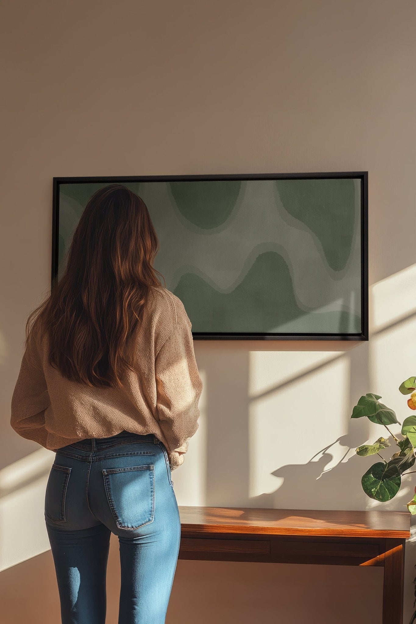 WAVES OF SERENITY, Oeuvre sur toile étirée - Les Trouvailles de JustinecanvasOleka Canvas32x16 (Lit Simple)Noir