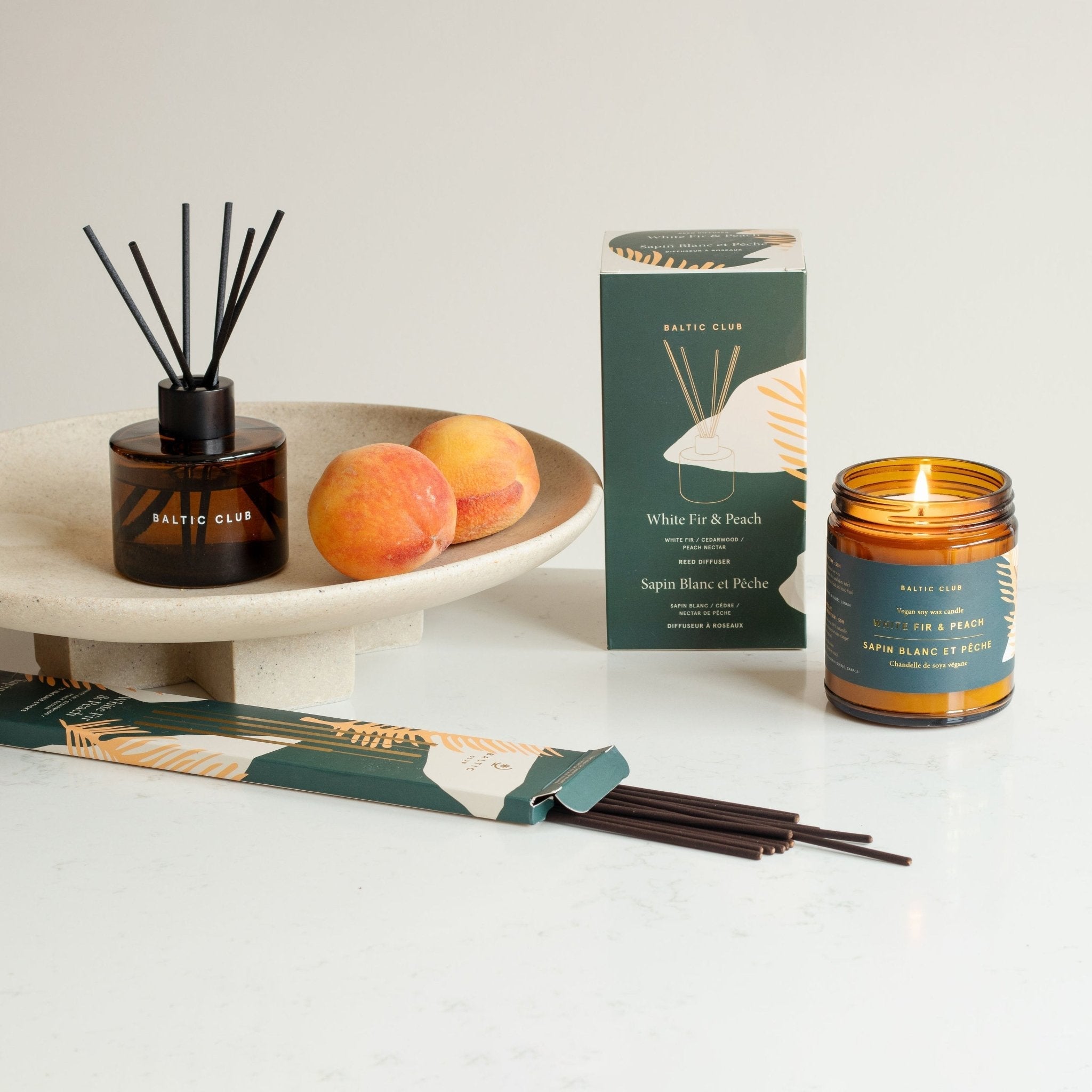 Diffuseur à roseaux | Sapin blanc & pêche | 100 ml