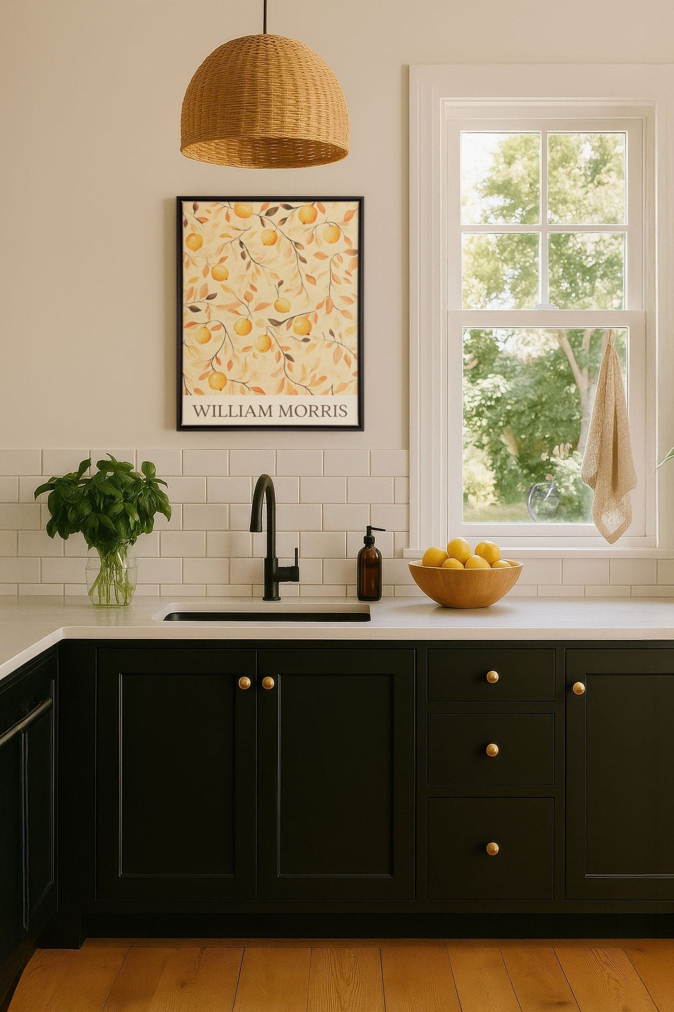 WILLIAM MORRIS II, Oeuvre sur toile étirée - Les Trouvailles de JustinecanvasOleka Canvas12x16Noir